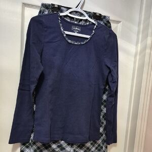 L.L. Bean Women's Navy Pajama Set